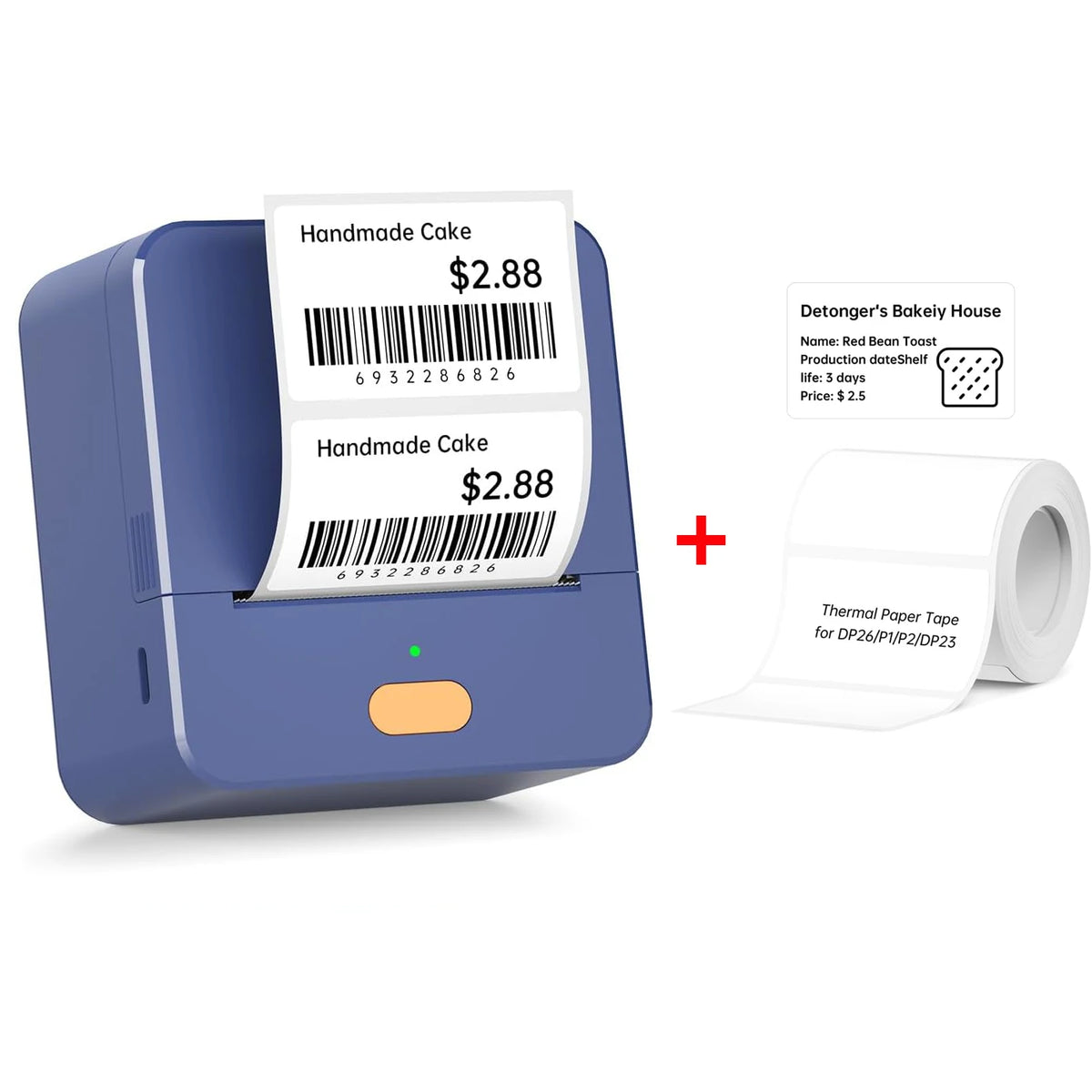 DETONGER P1 Mini Portable 20-58mm 203DPI Thermal Label Printer Wireless Inkless Bluetooth Pocket Sticker Machine