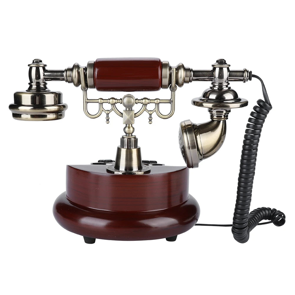 Retro Landline Phone European Old Fashioned Corded Telephone with Pause Redial function Fixed Phone for Home Hotel Office