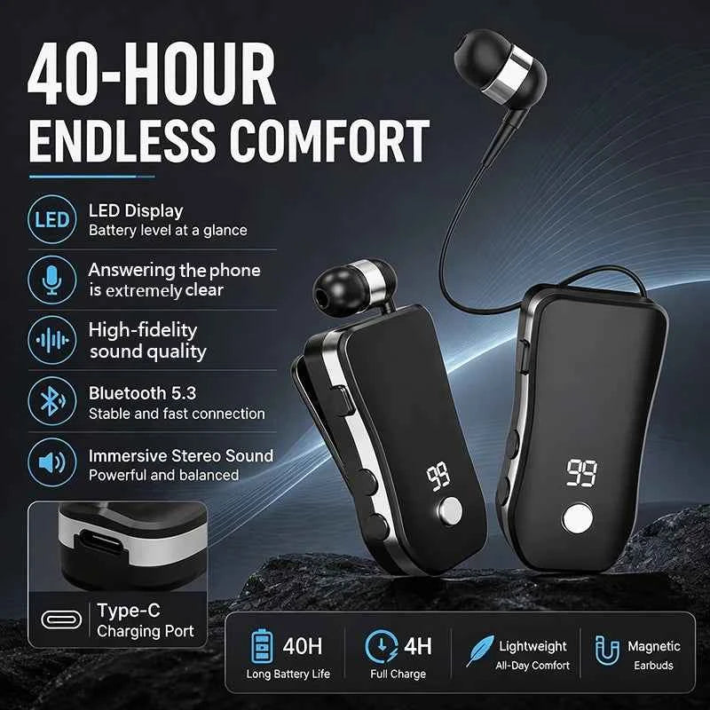 X-100-In-ear Smart Headphones, Wireless Headphones, Sports Headphones, Business Car Headphones, Music Headphones, Retractable