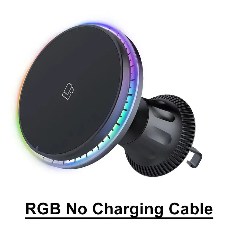 RGB Magnetic Wireless Car Charger for iPhone 12-16 Pro Max