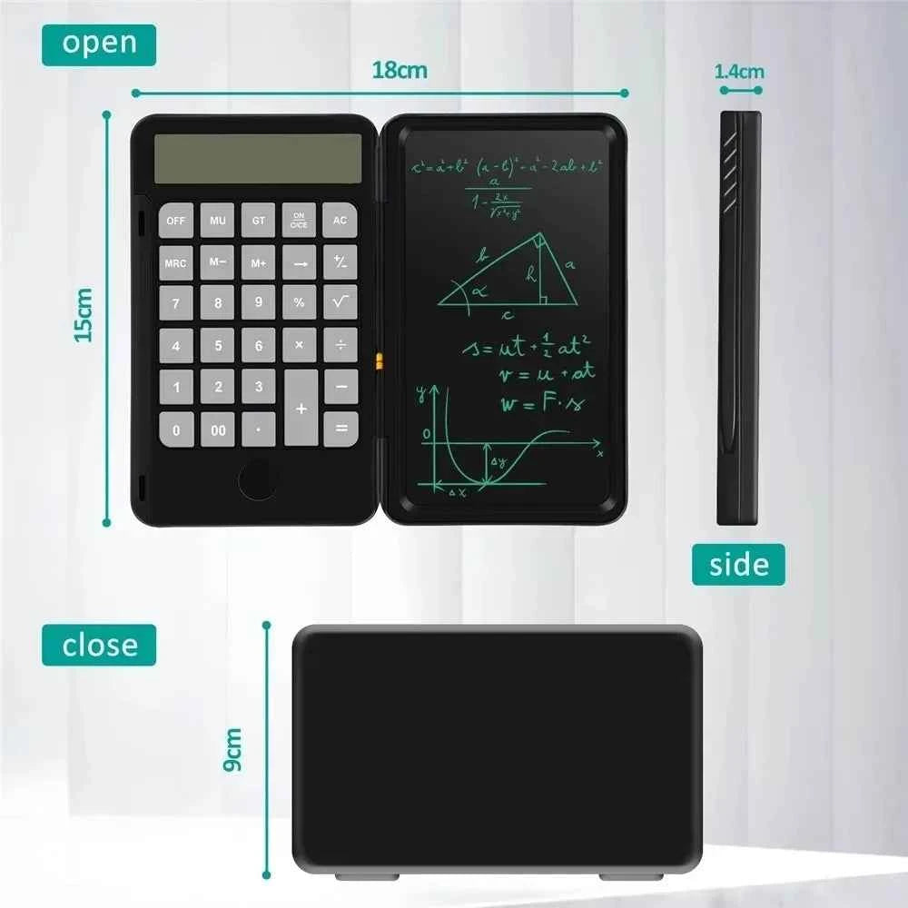 Type C Charging Standard Function Calculator with LCD Notepad 12-Digit Math Calculator With Stylus Writing Pad