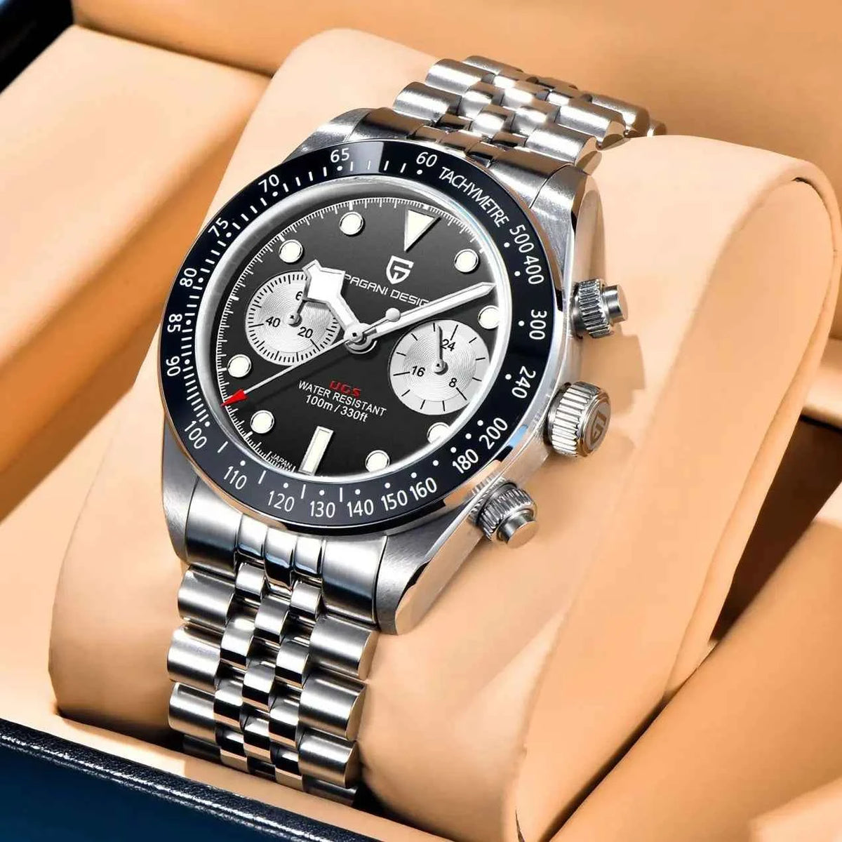 PAGANI DESIGN BB Panda Chronograph Sport Men's Quartz Watches 2025 New Stainless steel bracelet 100M Waterproof Wrist watch Men