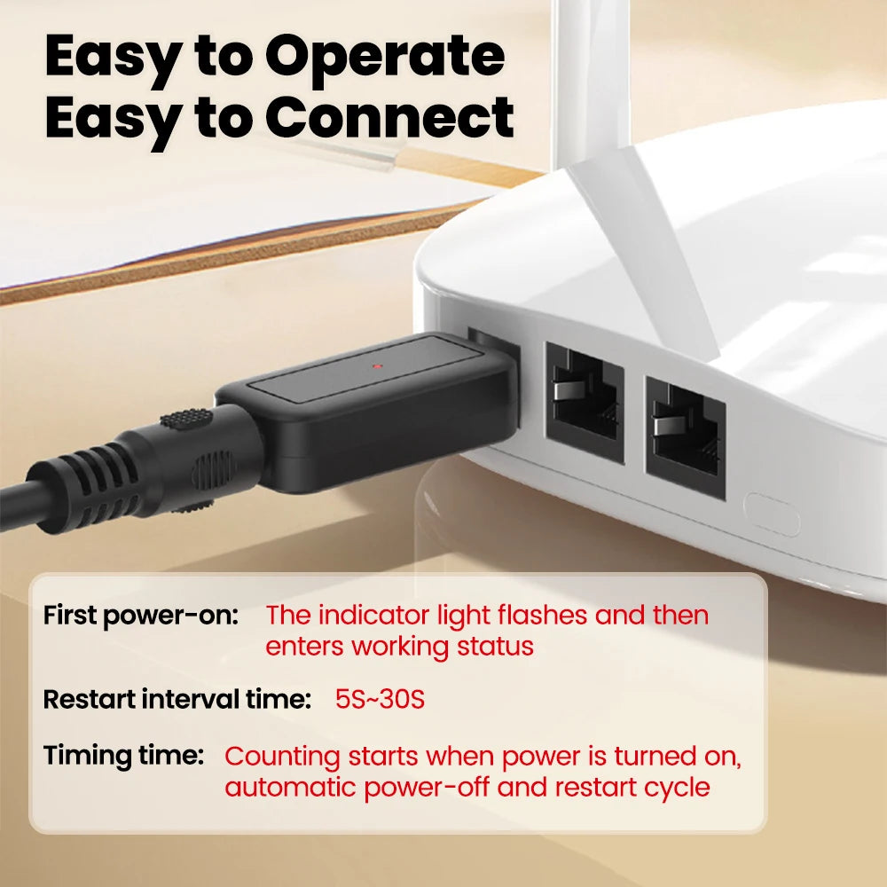Smart Timer Router, 24-hour Automatic Restart Device, DC WiFi Auto-restart Router