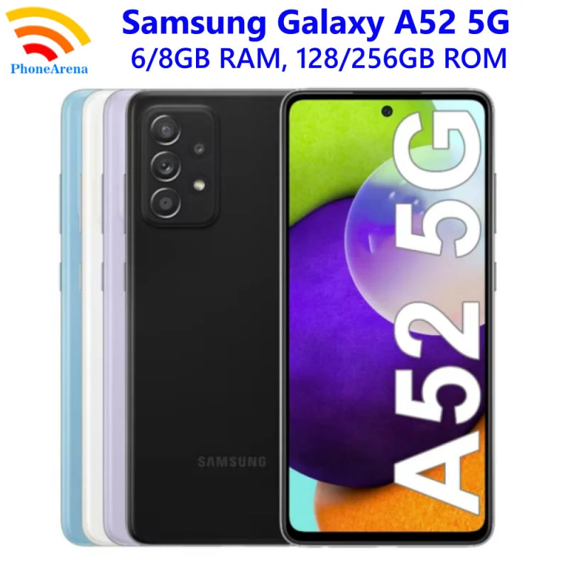 Samsung Galaxy A52 5G – Unlocked, 6.5" AMOLED, 64MP Camera, NFC, 4500mAh, 128/256GB