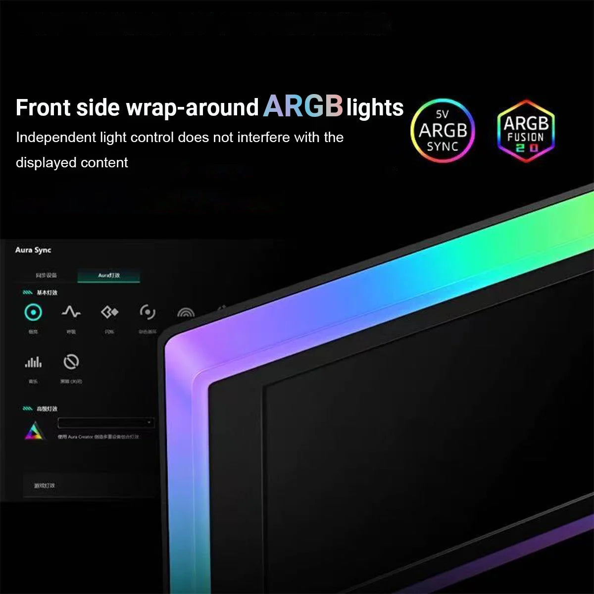Smart Secondary Screen for PC Case, 6.86 Inch Custom HD Dynamic Theme Display, Small Expandable Display Side Screen