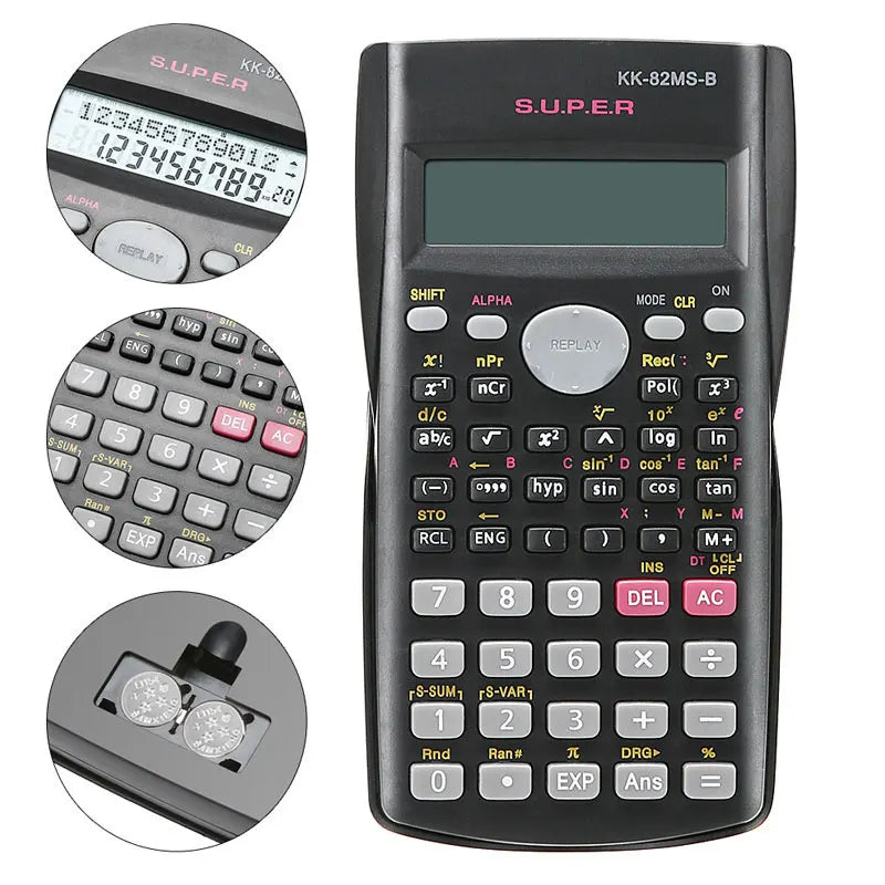 Portable 2-Line Scientific Calculator 240 Functions Handheld Student Calculator For School Math Exam Office Teaching Daily Use