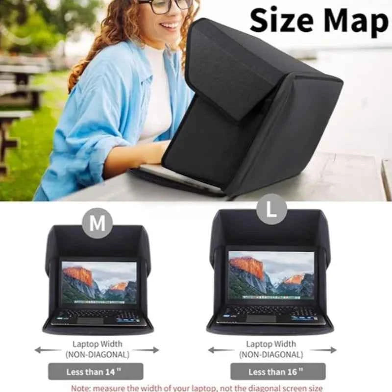 1pcs Outdoor Laptop Sun Shade Computer Privacy Cover Foldable Portable Laptop Protective Case for Outdoor Use