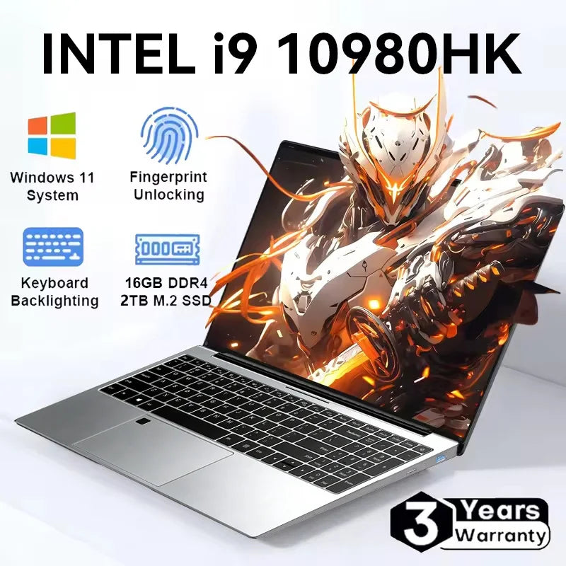 15.6" Gaming Laptop – Intel Core i9-10980HK, 16GB RAM, Up to 2TB SSD, 1080p, Fingerprint Unlock, Windows 11 Pro