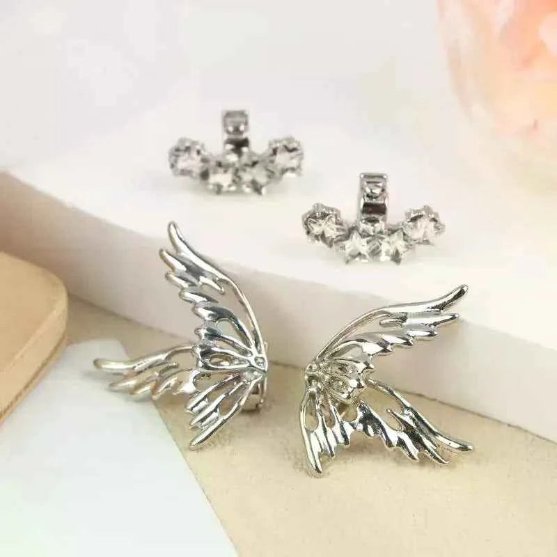 1 Pair Removable Rhinestone Butterfly Decorations for Clip-On Earbuds
