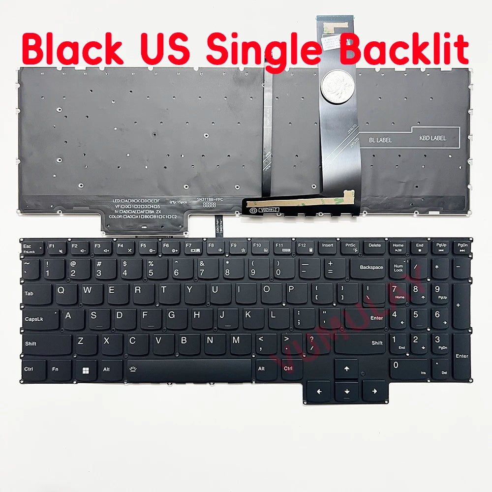 US/RU Backlit Keyboard for Lenovo Legion 5 Pro 16ITH6 16ITH6H 16ACH6 16ACH6H 16ARH7 16ARH7H 16IAH7 16IAH7H 82RF 82JD 82JQ 82RG