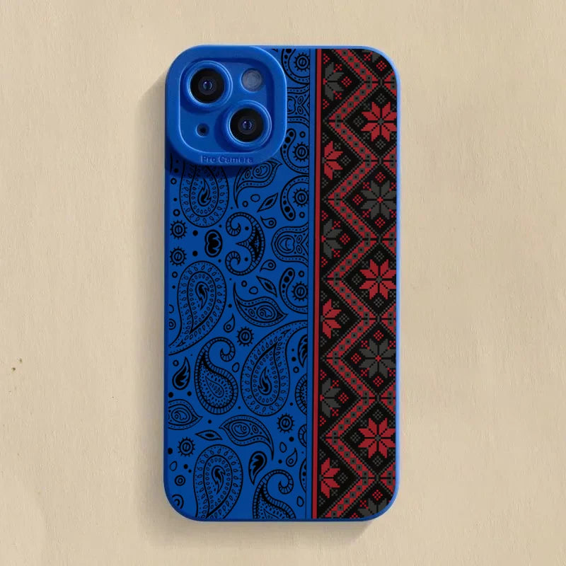 Vintage Totem Pattern Shockproof iPhone Case – Fits iPhone 7 to 16 Pro Max, XR, XS – Soft Silicone Cover