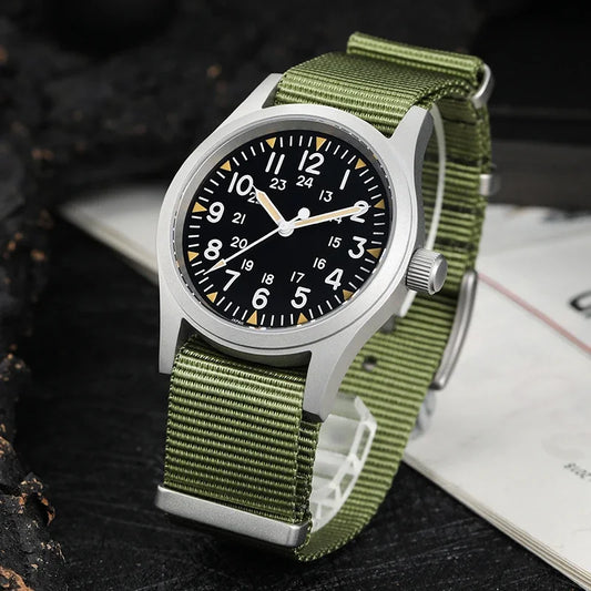 Militado ML05 Vintage Quartz Watch 38mm Watches VH31 Movement Watches Domed Sapphire Crystal With High Clear AR Coating Luminous