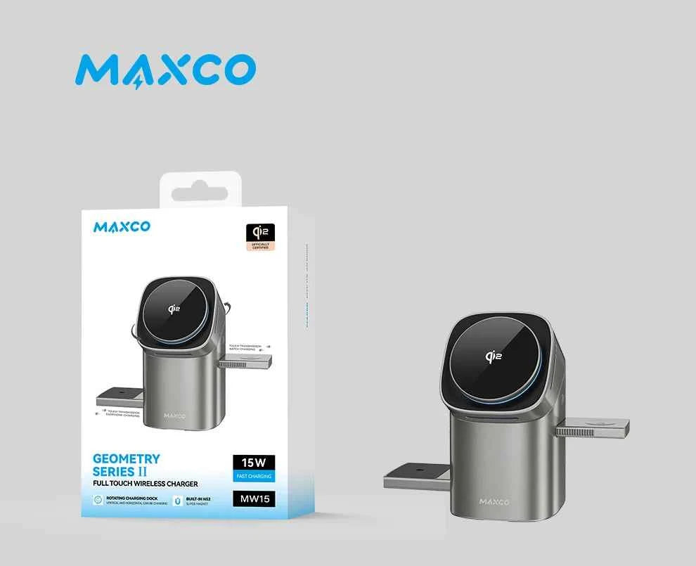Qi2 15W 3-in-1 Magnetic Wireless Charging Station for iPhone, Apple Watch & AirPods