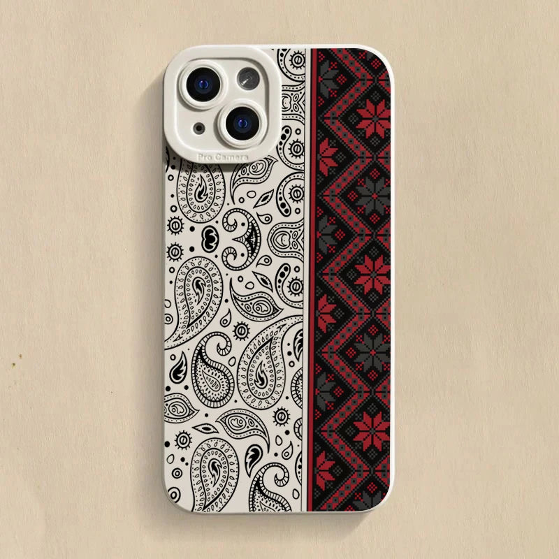 Vintage Totem Pattern Shockproof iPhone Case – Fits iPhone 7 to 16 Pro Max, XR, XS – Soft Silicone Cover