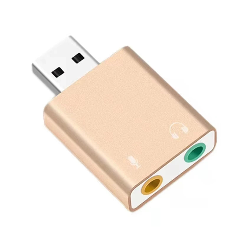 USB Sound Card Virtual 7.1 Adapter Microphone Earphone External Audio USB To Jack 3.5mm Converter Headphone Splitter