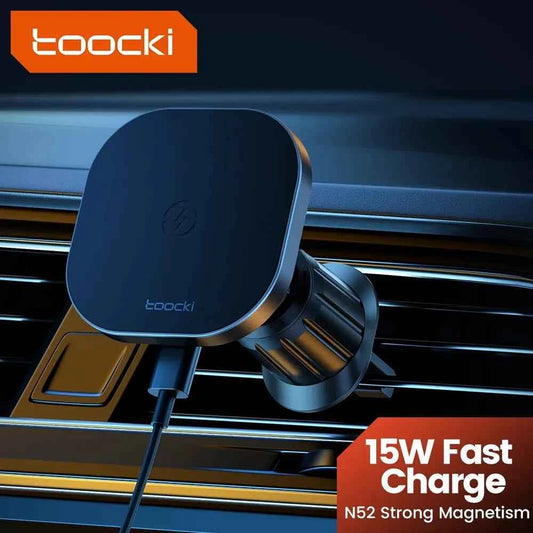 Toocki 15W Magnetic Wireless Car Charger and Air Vent Phone Holder for iPhone 15 14 13 12 Pro Max