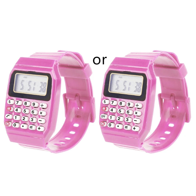 Fad Children Silicone Date Multi-Purpose Kids Electronic Calculator Wrist Watch