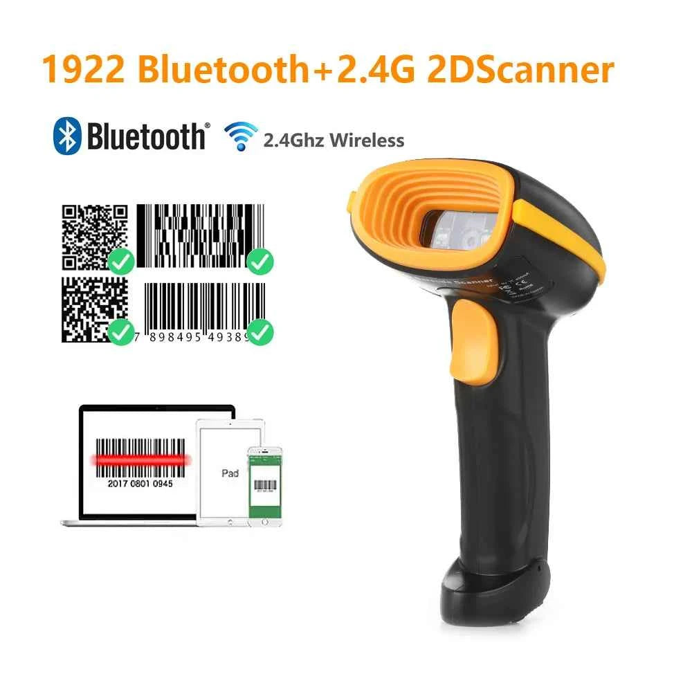 Barcode Scanner 1680SW Wireless/1922 Bluetooth Reader Image QR PDF417 Data Matrix Code Bar Gun RS232 Bluetooth