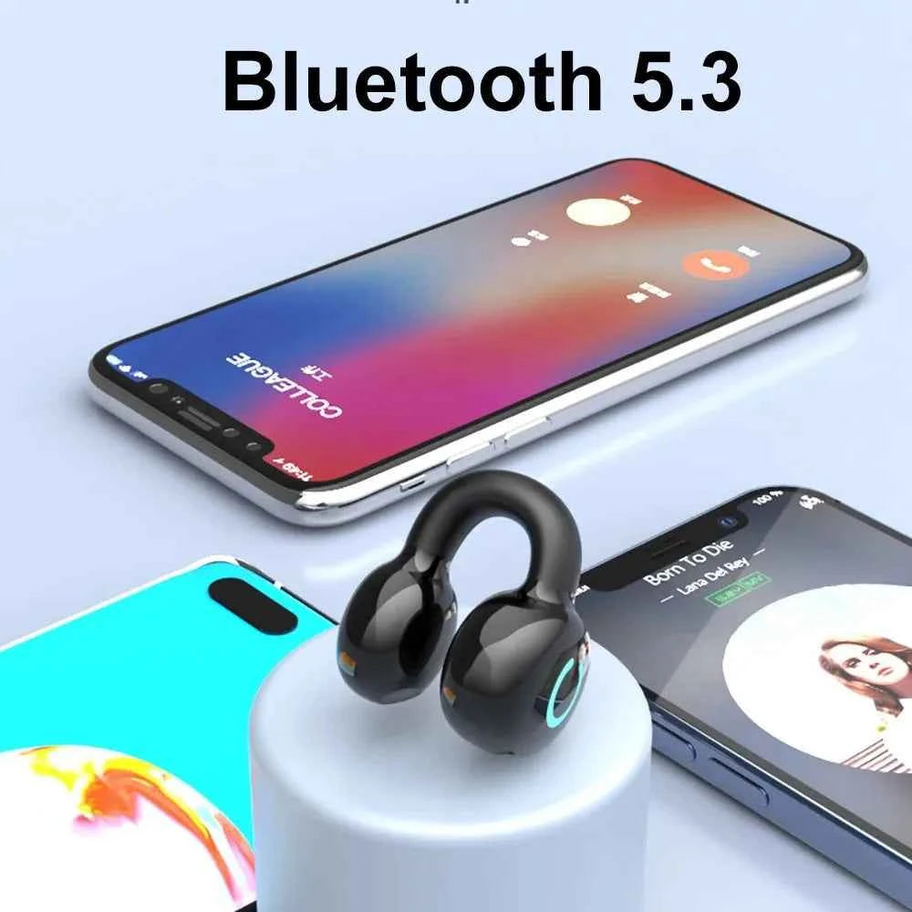 Single Bluetooth 5.3 Ear Clip Earphone with HiFi Stereo and Noise Reduction