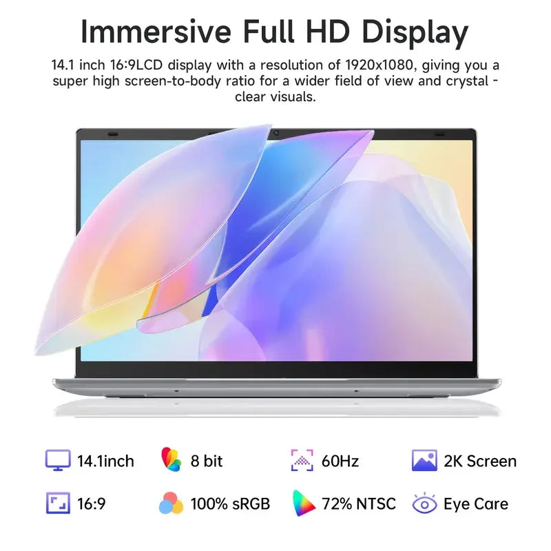 2026 Ultra-Thin 14.1" Gaming Laptop – Intel Core Processor, 32GB RAM, Up to 2TB SSD, Windows 11