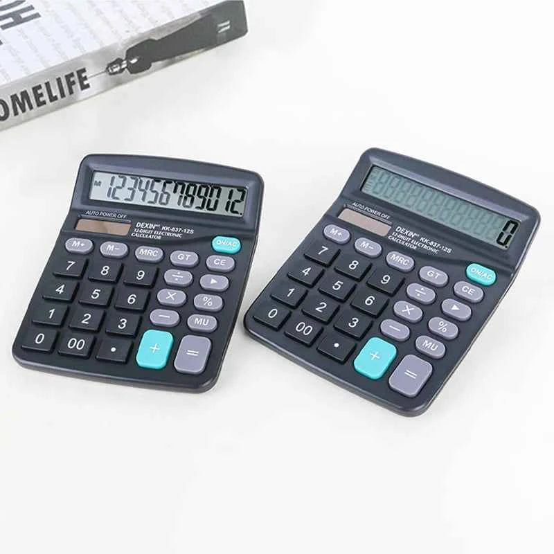12 Digits Electronic Calculator Solar Calculator Dual Power Large Screen Electronic Calculator Desktop Calculators Home Office S