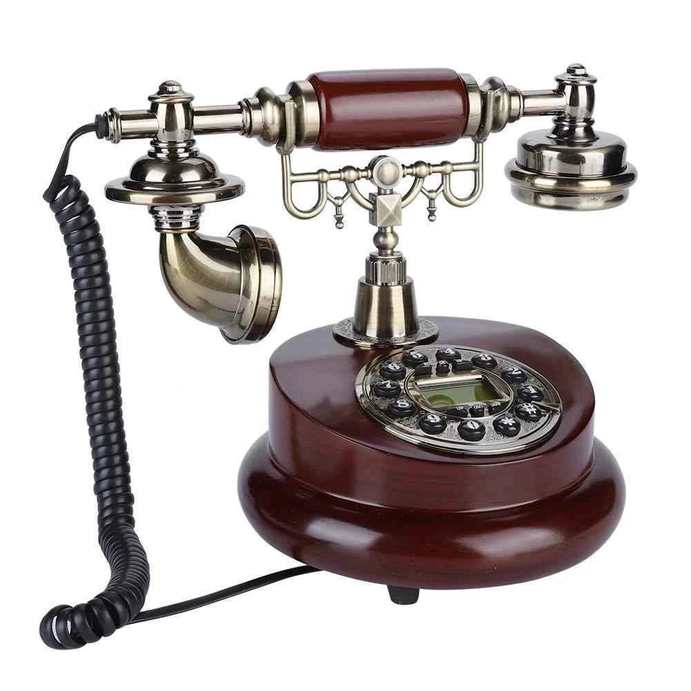 Retro Landline Phone European Old Fashioned Corded Telephone with Pause Redial function Fixed Phone for Home Hotel Office
