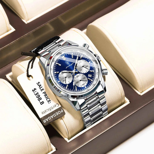 POEDAGAR Luxury Men Watch Waterproof Luminous Chronograph Date Watch For Man Stainless Steel Military Sport Men's Quartz Watches