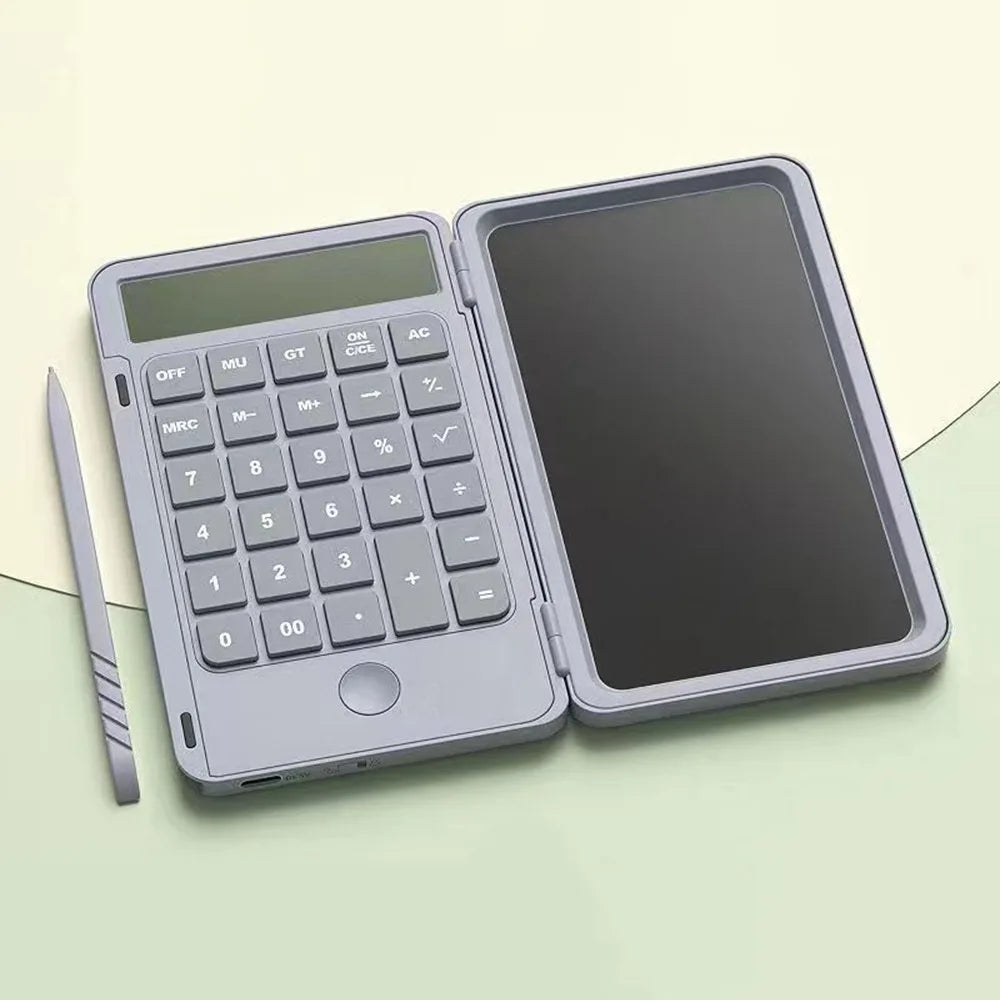 Type C Charging Standard Function Calculator with LCD Notepad 12-Digit Math Calculator With Stylus Writing Pad