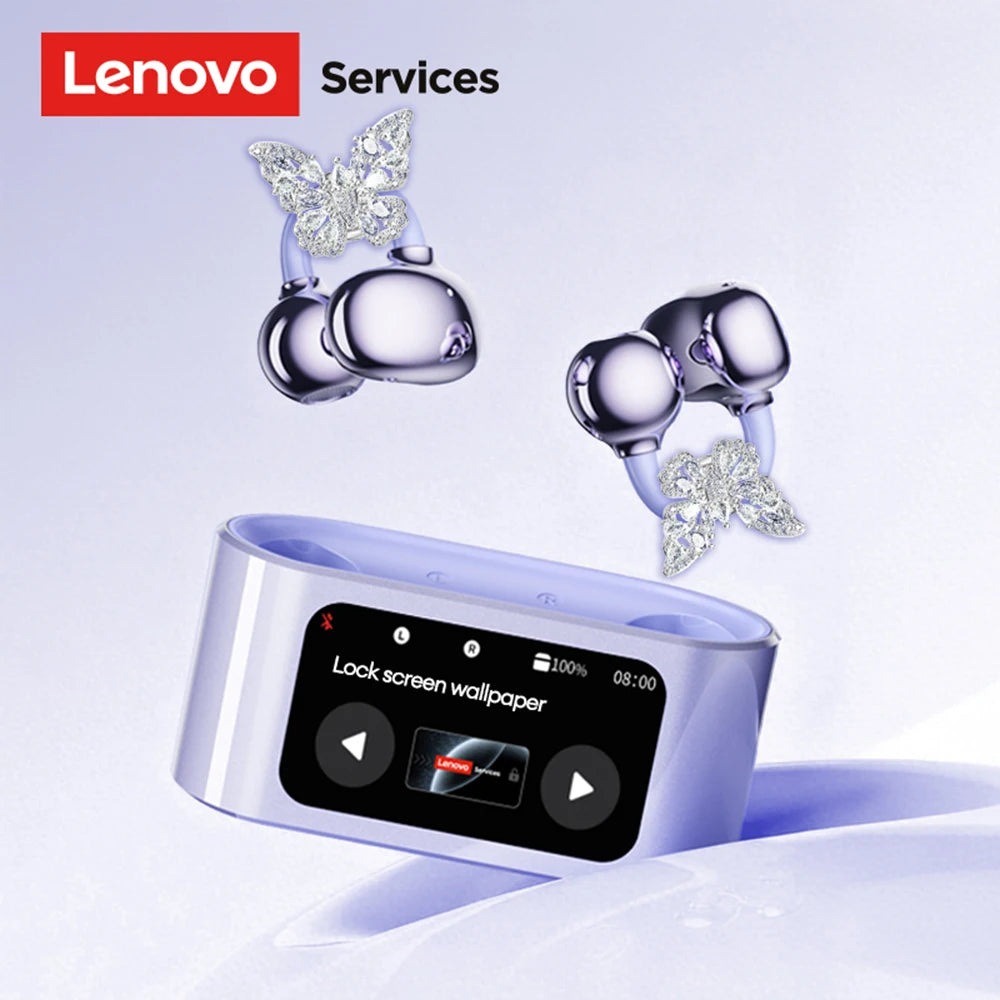 Lenovo RS105 Ear Clip Wireless Earphones with LCD Touchscreen and Bluetooth 6.0