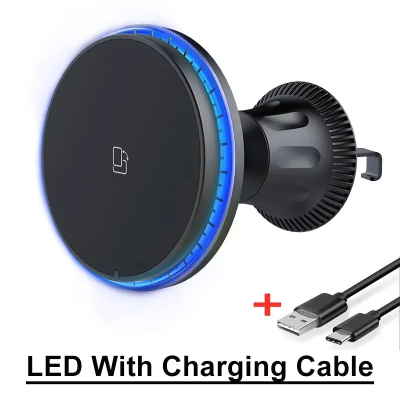 RGB Magnetic Wireless Car Charger for iPhone 12-16 Pro Max