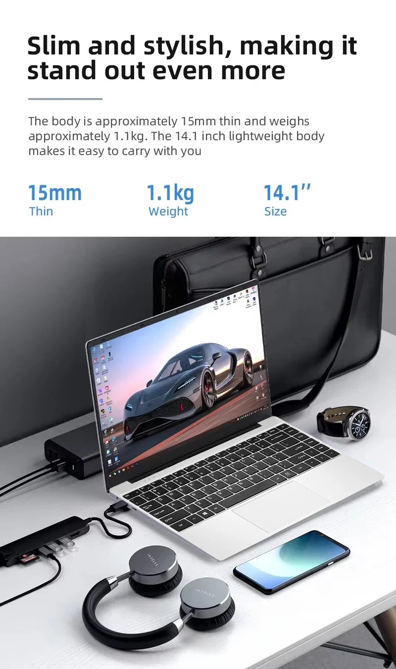 Laptop – Intel Core i5-7300U, 12GB RAM, 1TB SSD, 1080p Display, Windows 11, Office & Study PC