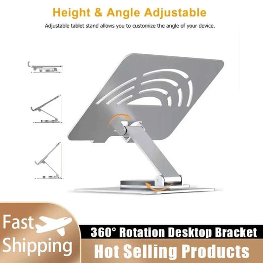 360° Rotation Portable Desktop Bracket Foldable Aluminum Laptop Tablet Holder For iPad Macbook RedmiBook Galaxy Tab Book Laptop