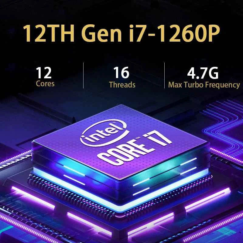 15.6 Inch Laptop Intel Core i9-12900H/i7-1255U Windows 11 Por 2*DDR4 64GB 2*M.2 2TB SSD Ultrabook Computer Fingerprint Unlock