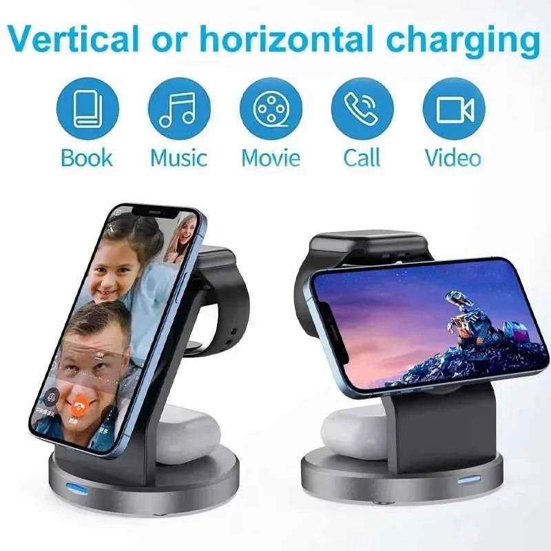 3-in-1 Magnetic Wireless Charging Station for iPhone, Apple Watch & AirPods