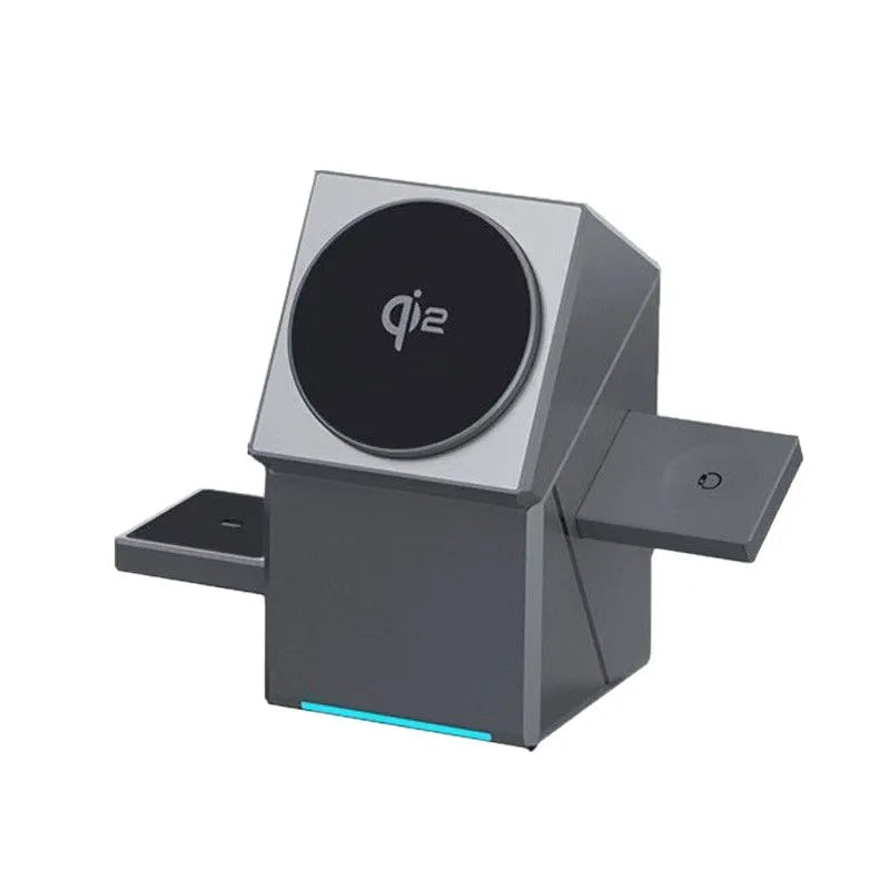 3-in-1 Auto-Rotation Magnetic Cube Wireless Charging Station for iPhone, iWatch & AirPods