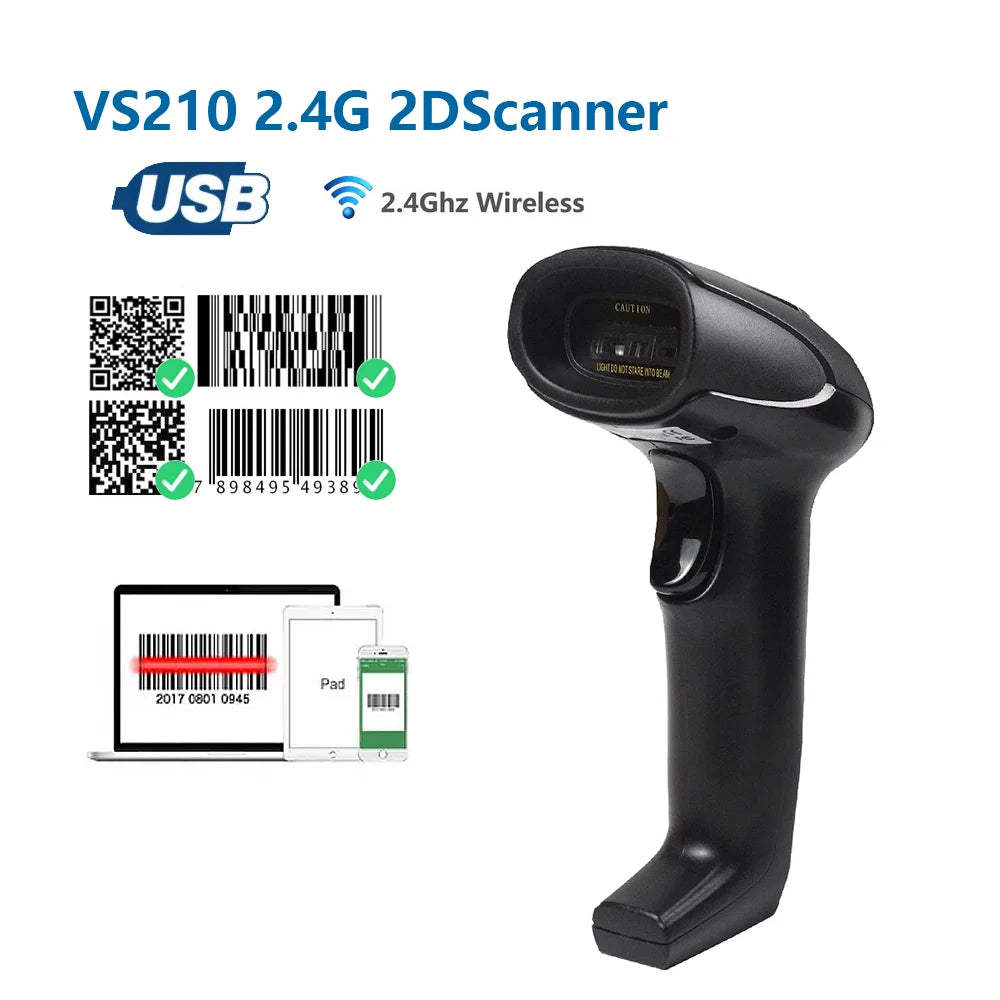 Barcode Scanner 1680SW Wireless/1922 Bluetooth Reader Image QR PDF417 Data Matrix Code Bar Gun RS232 Bluetooth