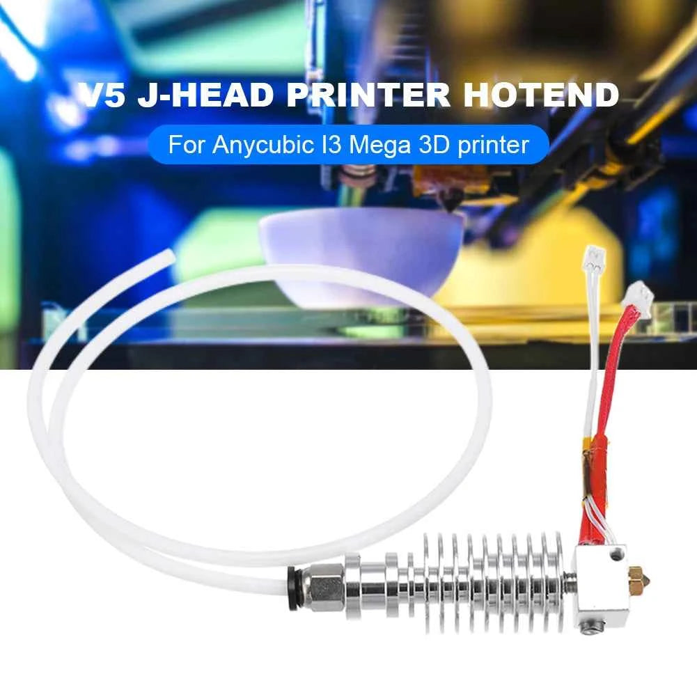 V5 J-head Printer Hotend Long Distance 3D Printer Head with Hotend Heat Sink 3D Extruder Printer for Anycubic I3 Mega