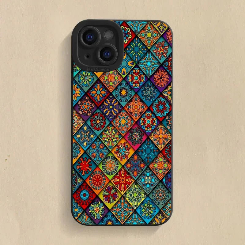 Vintage Totem Pattern Shockproof iPhone Case – Fits iPhone 7 to 16 Pro Max, XR, XS – Soft Silicone Cover