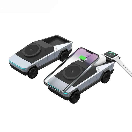 3-in-1 Motorized Rotating Magnetic Wireless Car Charger