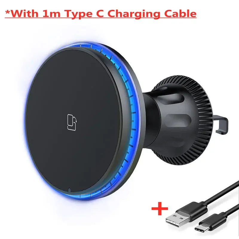 RGB Magnetic Wireless Car Charger for iPhone 12-16 Pro Max