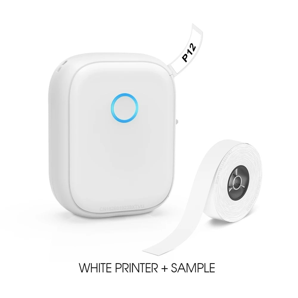 Mini Label Printer Marklife P12 Self-adhesive Sticker Printer P12 Portable Thermal Labeling Machine With Cutter or 1PK Label Tap
