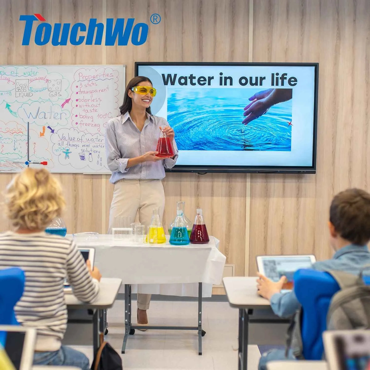 TouchWo 32 43 55 65" Interactive Whiteboard Touchscreen Monitor,All-in-One Touch Computer Smart Board For Office Classroom