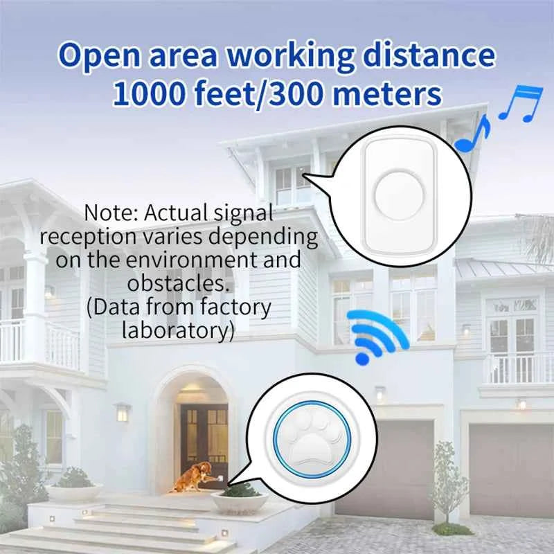 CACAZI Smart Pet Bell for Dog Cat To Go Outside Waterproof Touch Button Dog for House-Training Sensor Motion 2 Button 1 Receiver