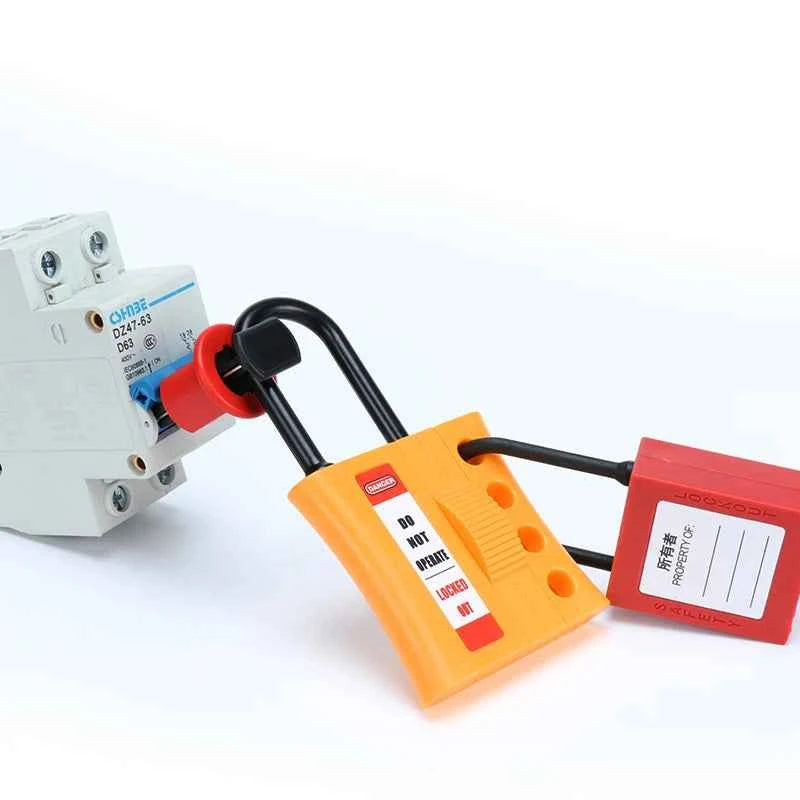 Premier non-conductive lockout hasp - 4 holes De-Electric Slider Hasp 4 Padlock Holes 3mm 6mm Shackle