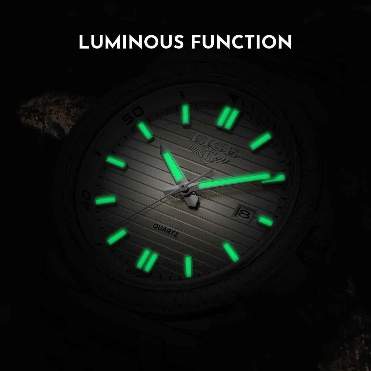LIGE 2026 new simple men's watch fashion stainless steel Top luxury clock calendar luminous waterproof watches for men reloj+BOX