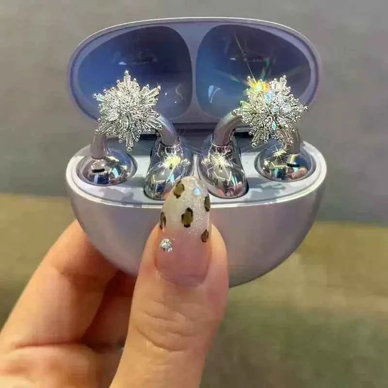 1 Pair Removable Rhinestone Butterfly Decorations for Clip-On Earbuds