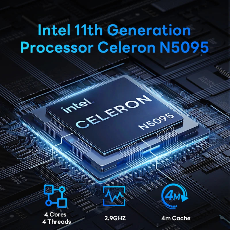 BYONE 15.6" IPS Laptop – Intel 11th Gen N5095, 8GB RAM, Windows 11 Pro, Gaming & Office Notebook