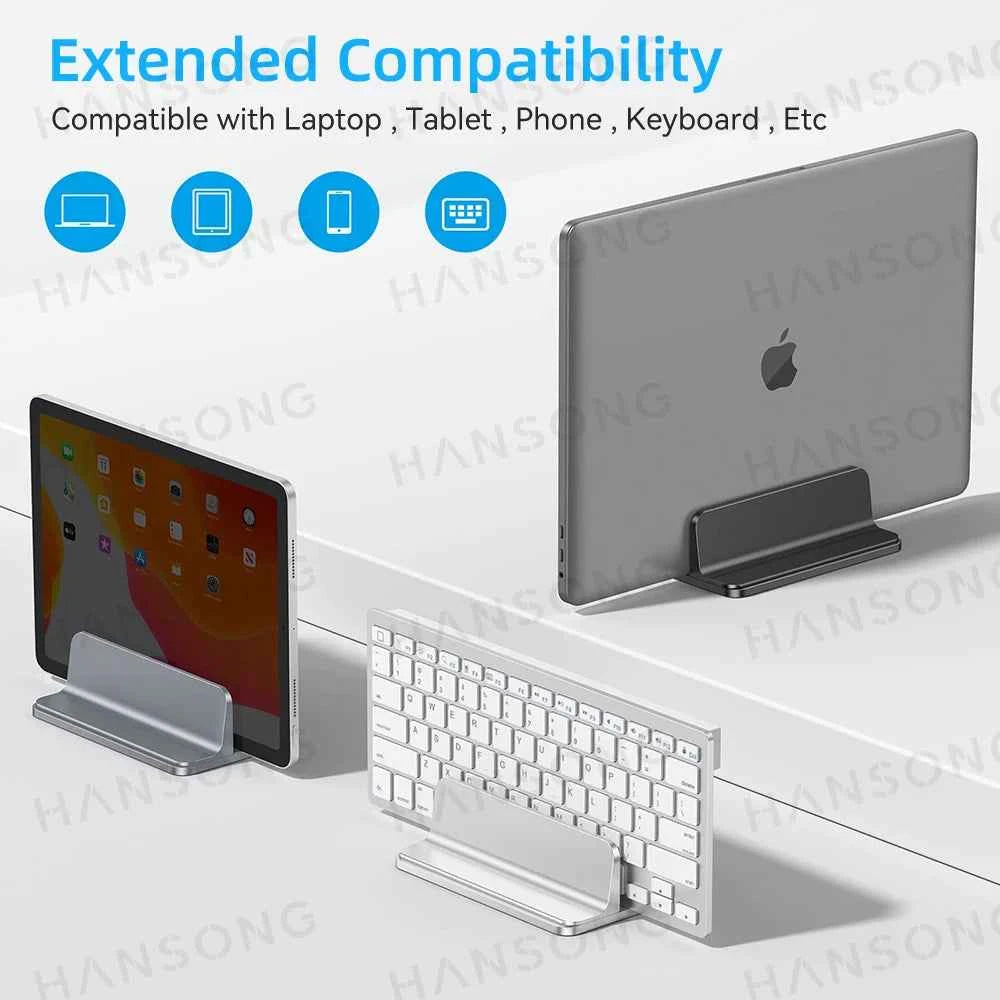 Vertical Laptop Stand For MacBook Aluminum Stand With Adjustable Dock Size Fits All MacBook Surface Chromebook Laptops Holder