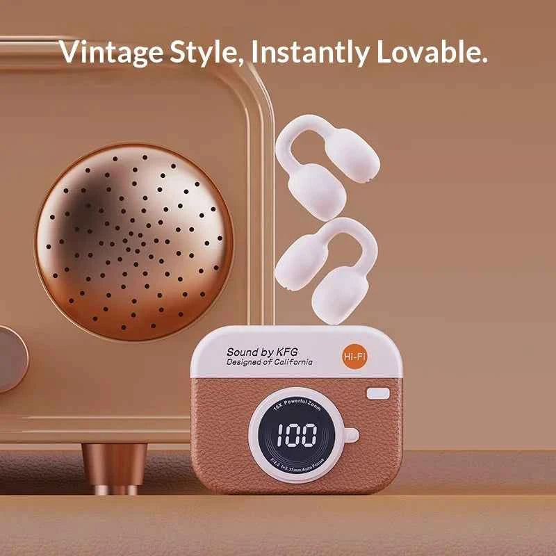 Wireless Clip-On Bluetooth Earphones with Noise Canceling and Mic