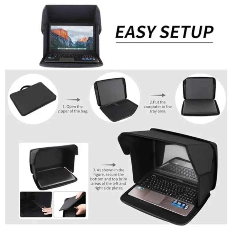 1pcs Outdoor Laptop Sun Shade Computer Privacy Cover Foldable Portable Laptop Protective Case for Outdoor Use